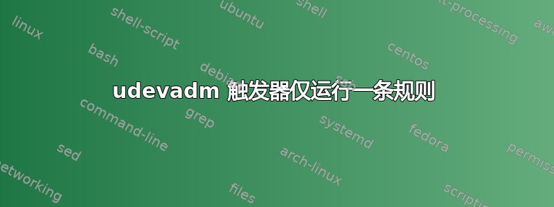 udevadm 触发器仅运行一条规则