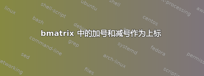 bmatrix 中的加号和减号作为上标