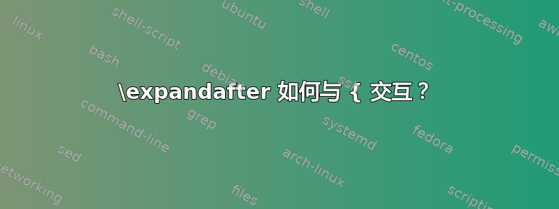 \expandafter 如何与 { 交互？