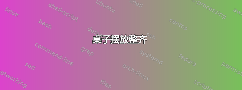 桌子摆放整齐