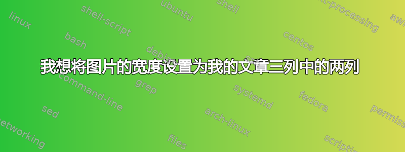 我想将图片的宽度设置为我的文章三列中的两列