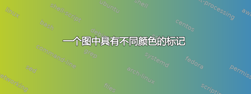 一个图中具有不同颜色的标记