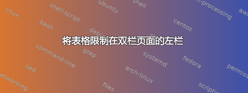 将表格限制在双栏页面的左栏