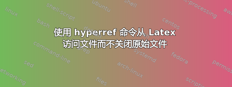 使用 hyperref 命令从 Latex 访问文件而不关闭原始文件