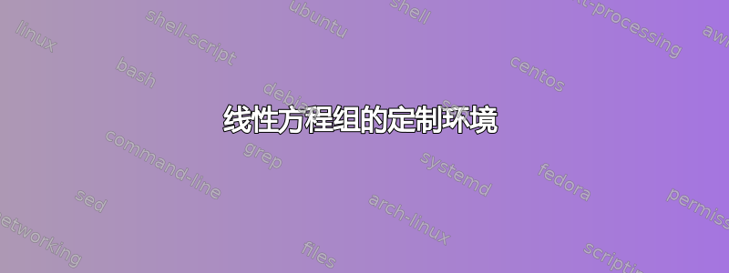 线性方程组的定制环境