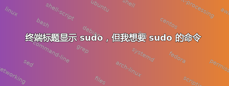 终端标题显示 sudo，但我想要 sudo 的命令