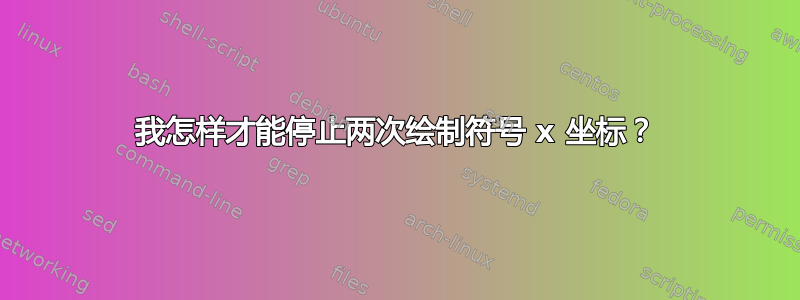 我怎样才能停止两次绘制符号 x 坐标？