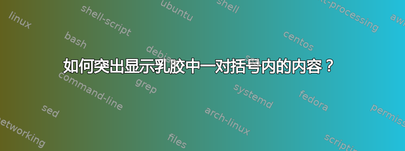 如何突出显示乳胶中一对括号内的内容？