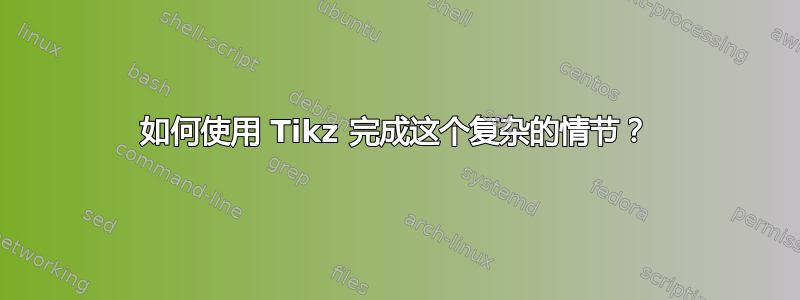 如何使用 Tikz 完成这个复杂的情节？