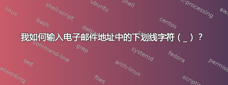 我如何输入电子邮件地址中的下划线字符（_）？