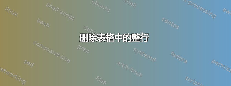 删除表格中的整行