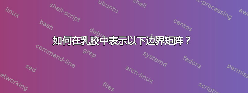 如何在乳胶中表示以下边界矩阵？