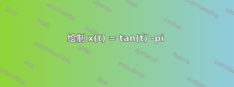 绘制 x(t) = tan(t) -pi