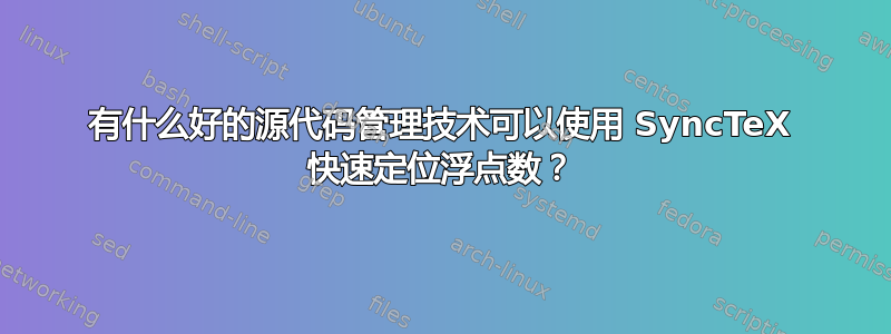 有什么好的源代码管理技术可以使用 SyncTeX 快速定位浮点数？