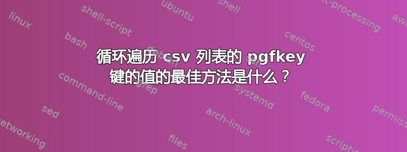 循环遍历 csv 列表的 pgfkey 键的值的最佳方法是什么？