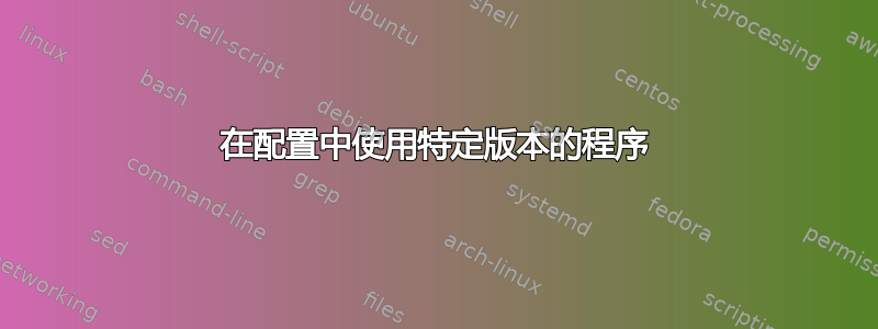 在配置中使用特定版本的程序