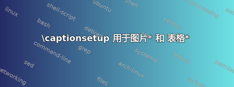 \captionsetup 用于图片* 和 表格*