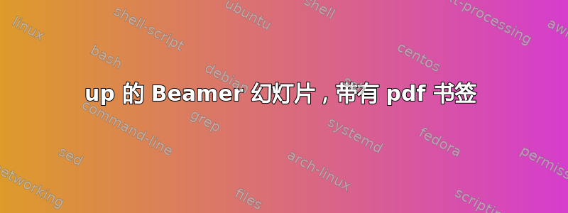 4up 的 Beamer 幻灯片，带有 pdf 书签