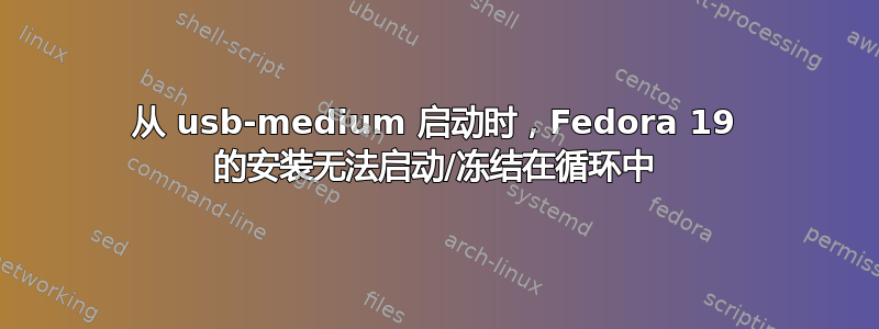 从 usb-medium 启动时，Fedora 19 的安装无法启动/冻结在循环中