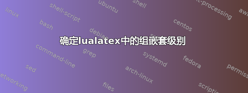 确定lualatex中的组嵌套级别