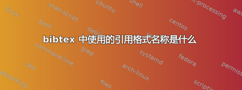 bibtex 中使用的引用格式名称是什么