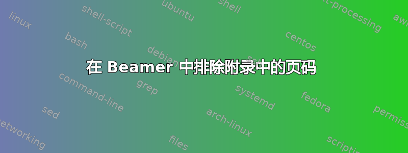 在 Beamer 中排除附录中的页码