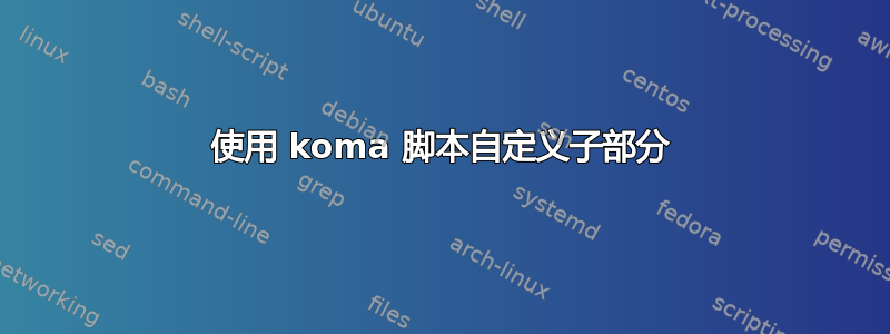 使用 koma 脚本自定义子部分