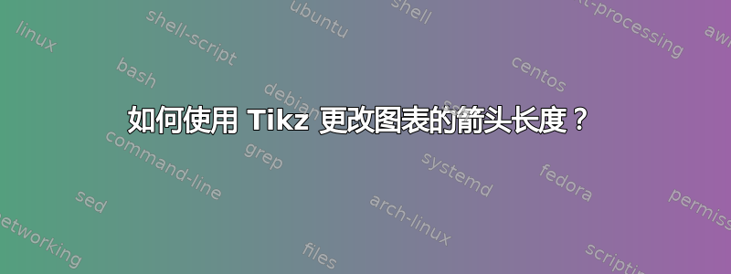 如何使用 Tikz 更改图表的箭头长度？