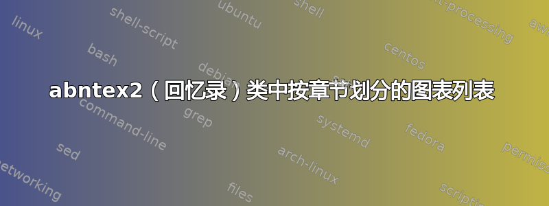 abntex2（回忆录）类中按章节划分的图表列表