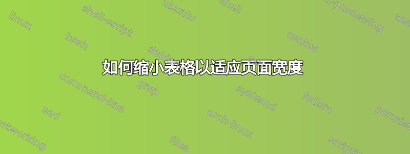 如何缩小表格以适应页面宽度