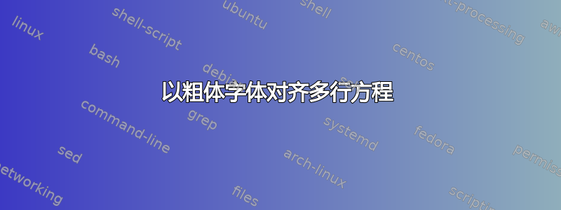 以粗体字体对齐多行方程