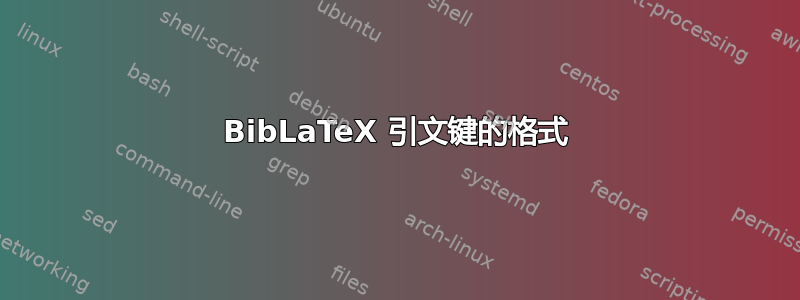 BibLaTeX 引文键的格式