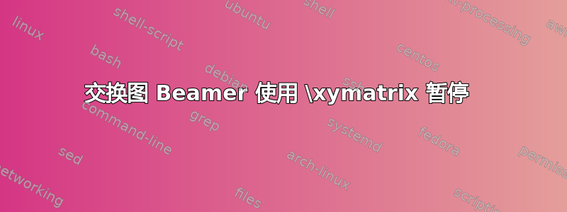 交换图 Beamer 使用 \xymatrix 暂停 