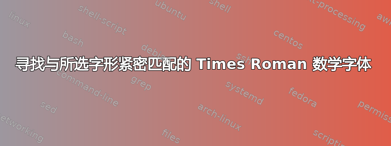 寻找与所选字形紧密匹配的 Times Roman 数学字体