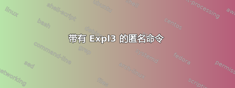 带有 Expl3 的匿名命令