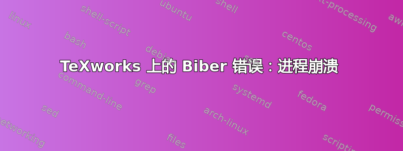 TeXworks 上的 Biber 错误：进程崩溃