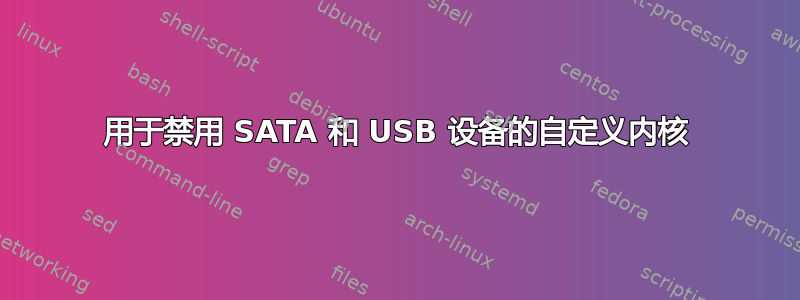 用于禁用 SATA 和 USB 设备的自定义内核