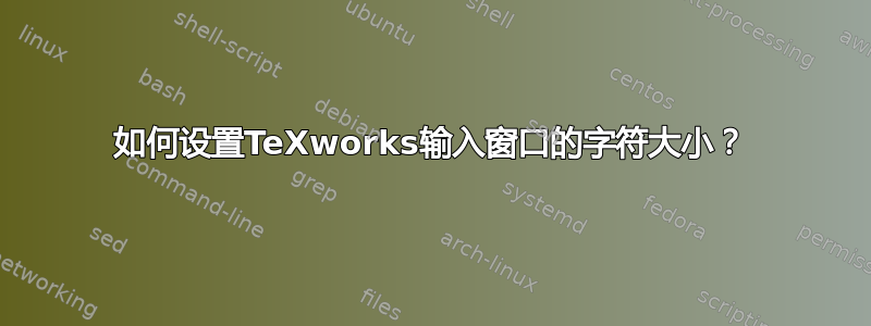 如何设置TeXworks输入窗口的字符大小？