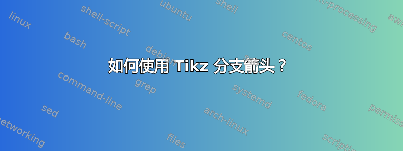 如何使用 Tikz 分支箭头？