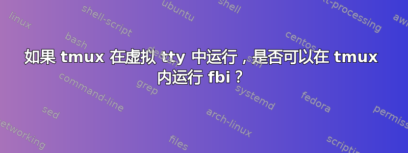 如果 tmux 在虚拟 tty 中运行，是否可以在 tmux 内运行 fbi？