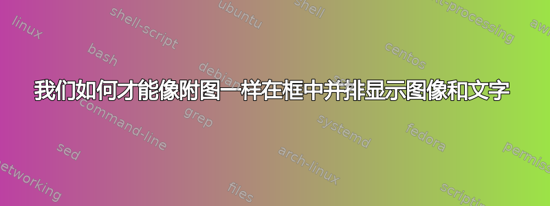 我们如何才能像附图一样在框中并排显示图像和文字