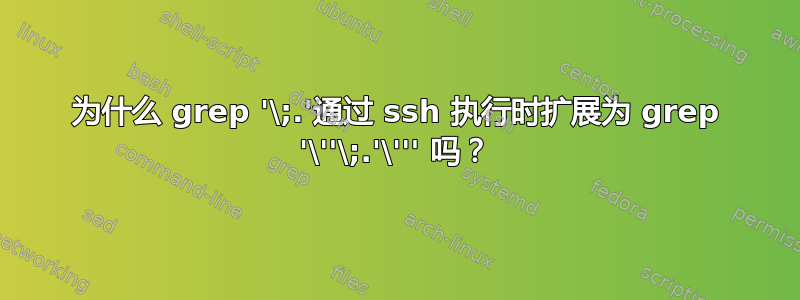 为什么 grep '\;.'通过 ssh 执行时扩展为 grep '\''\;.'\''' 吗？