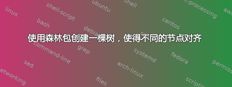 使用森林包创建一棵树，使得不同的节点对齐