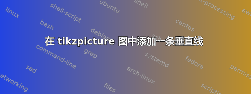 在 tikzpicture 图中添加一条垂直线