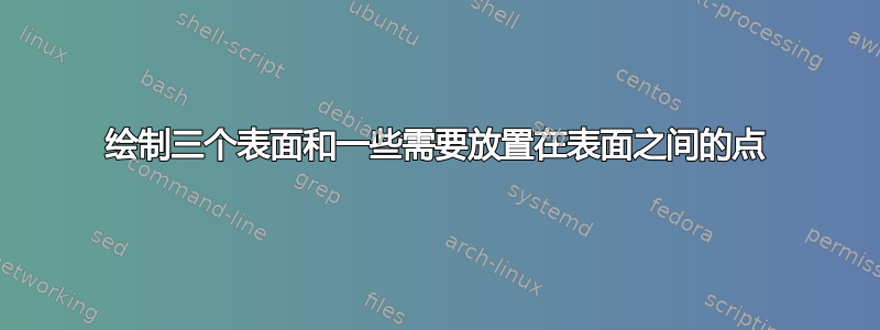 绘制三个表面和一些需要放置在表面之间的点