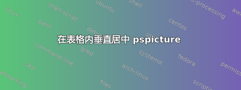 在表格内垂直居中 pspicture