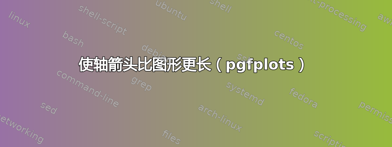 使轴箭头比图形更长（pgfplots）