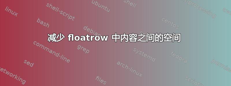 减少 floatrow 中内容之间的空间