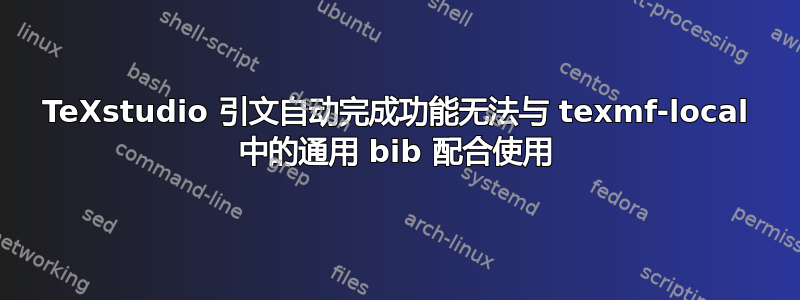 TeXstudio 引文自动完成功能无法与 texmf-local 中的通用 bib 配合使用