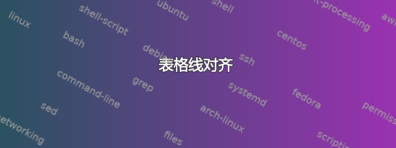 表格线对齐